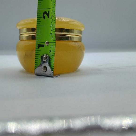 Vintage Genuine Alabaster Jewelry Trinket Hinge Floral Norstrom - Picture 10 of 10